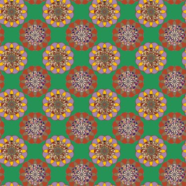 Soyut renkli sürekli değişen mandala seamless modeli