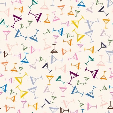 Tropik kokteyller desen, renkli kesintisiz vektör çizim