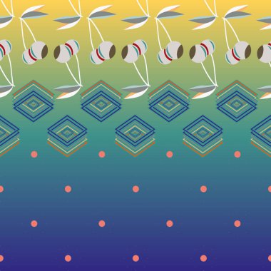 Şirin kiraz seamless modeli. Vektör çizim.