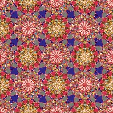 Renkli farklı renk seçenekleri sunan mozaik mandala arka plan