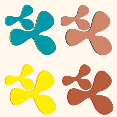 Su sıçramalarına ve parlak renkli boya arka plan üzerinde izole BLOB'lar vektör.