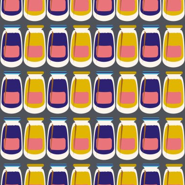 Kavanoz ile rustik ev konserve yeni dikişsiz desen arka planı için.