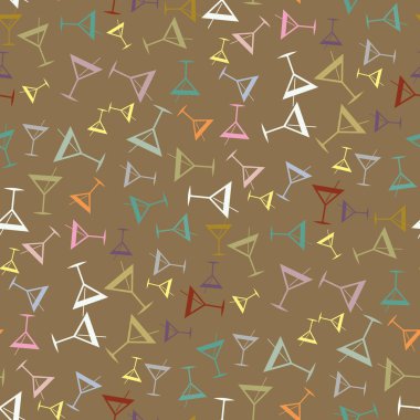 Tropik kokteyller desen, renkli kesintisiz vektör çizim