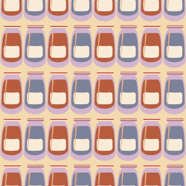 Kavanoz ile rustik ev konserve yeni dikişsiz desen arka planı için.