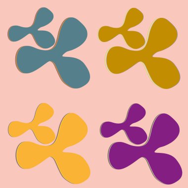 Su sıçramalarına ve parlak renkli boya arka plan üzerinde izole BLOB'lar vektör.