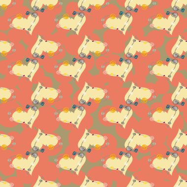 Soyut kalp doodle arka plan için seamless modeli. 