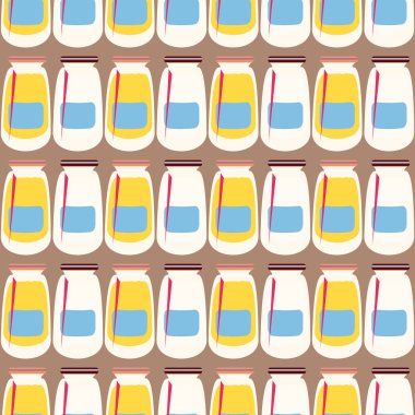 Kavanoz ile rustik ev konserve yeni dikişsiz desen arka planı için.