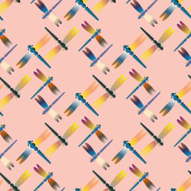 Dekoratif renkli seamless modeli ile şirin yusufçuk