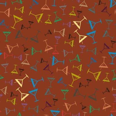 Tropik kokteyller desen, renkli kesintisiz vektör çizim