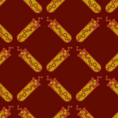 Kimya test tüpleri parlak arka plan üzerinde. Seamless modeli.