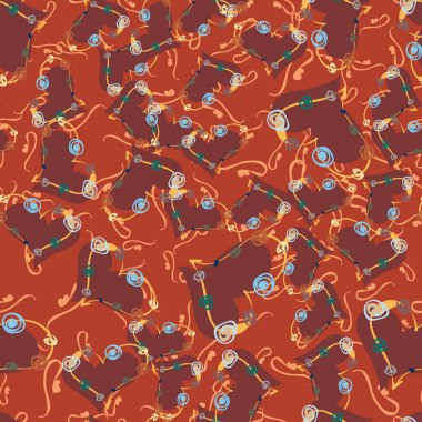 Soyut kalp doodle arka plan için seamless modeli. 