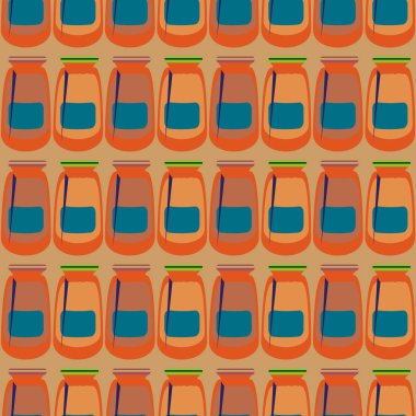 Kavanoz ile rustik ev konserve yeni dikişsiz desen arka planı için.