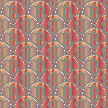 Renkli bitcoins işaretleri ile mali seamless modeli