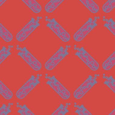 Kimya test tüpleri parlak arka plan üzerinde. Seamless modeli.