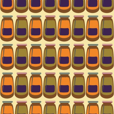 Kavanoz ile rustik ev konserve yeni dikişsiz desen arka planı için.