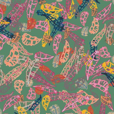 Memphis tarzı zemin ağaç yaprakları 