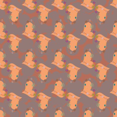 Soyut kalp doodle arka plan için seamless modeli. 