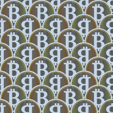 Renkli bitcoins işaretleri ile mali seamless modeli