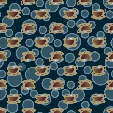 Bardak kahve veya çay arka plan seamless modeli üzerinde noktalı.