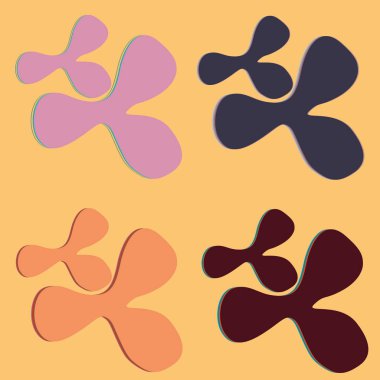 Su sıçramalarına ve parlak renkli boya arka plan üzerinde izole BLOB'lar vektör.