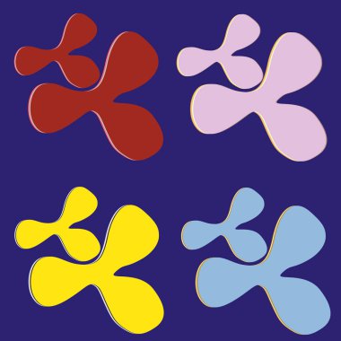 Su sıçramalarına ve parlak renkli boya arka plan üzerinde izole BLOB'lar vektör.