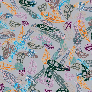 Memphis tarzı zemin ağaç yaprakları 