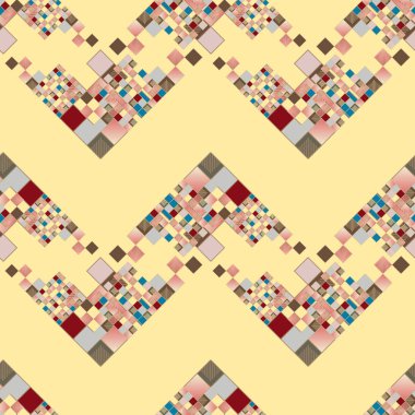 sanatsal küpleri ve kareleri şekiller duvar kağıdı, sorunsuz tasarlamak vektör çizim 