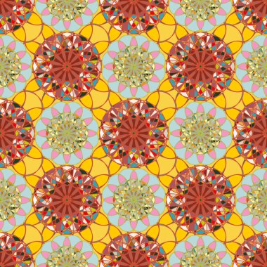 Renkli farklı renk seçenekleri sunan mozaik mandala arka plan