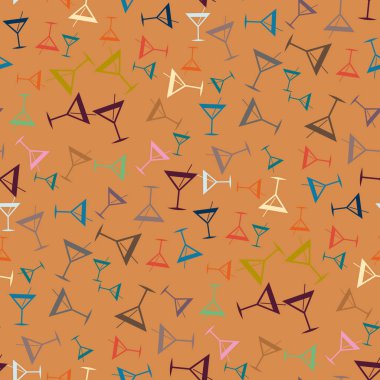 Tropik kokteyller desen, renkli kesintisiz vektör çizim