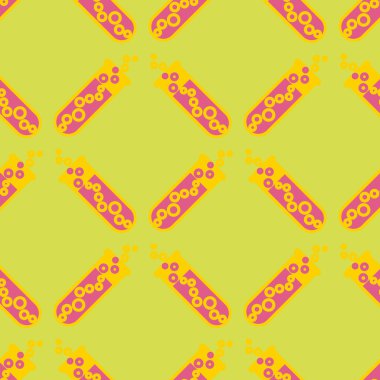 Kimya test tüpleri parlak arka plan üzerinde. Seamless modeli.