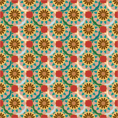  arka plan için çiçekli soyut geometrik seamless modeli