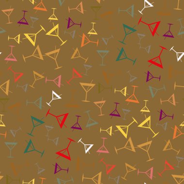 Tropik kokteyller desen, renkli kesintisiz vektör çizim