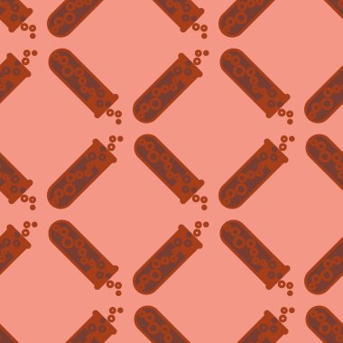 Kimya test tüpleri parlak arka plan üzerinde. Seamless modeli.