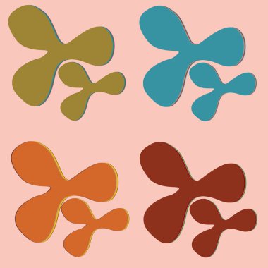 Su sıçramalarına ve parlak renkli boya arka plan üzerinde izole BLOB'lar vektör.