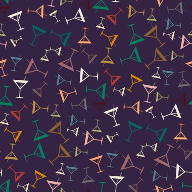 Tropik kokteyller desen, renkli kesintisiz vektör çizim