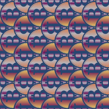 Renkli bitcoins işaretleri ile mali seamless modeli