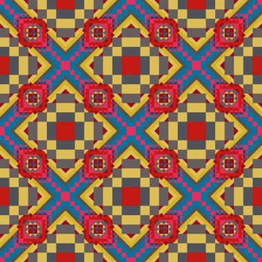 Geometrik etnik desen sorunsuz tasarım arka plan veya duvar kağıdı için