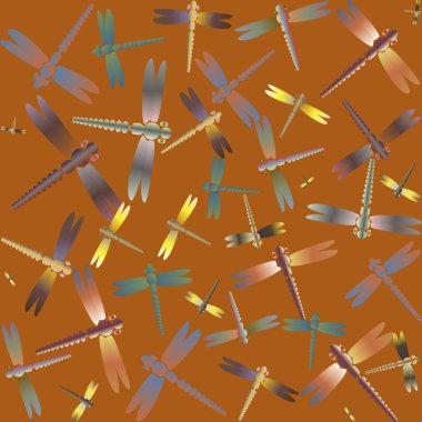 Yusufçuk seamless modeli. Vektör çizimler.