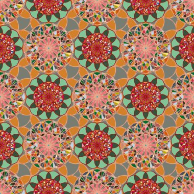 Renkli farklı renk seçenekleri sunan mozaik mandala arka plan