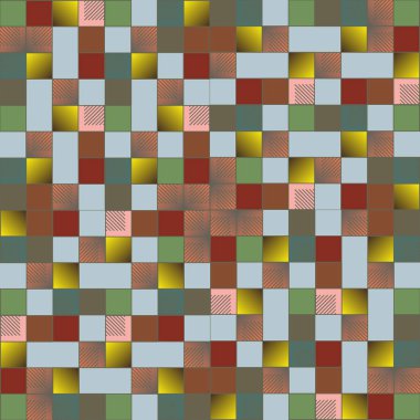 sanatsal küpleri ve kareleri şekiller duvar kağıdı, sorunsuz tasarlamak vektör çizim 