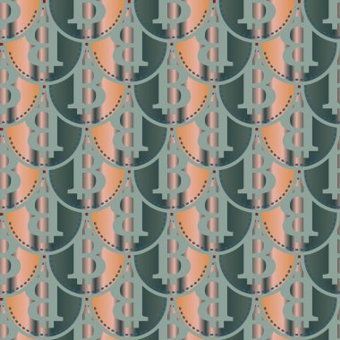 Renkli bitcoins işaretleri ile mali seamless modeli