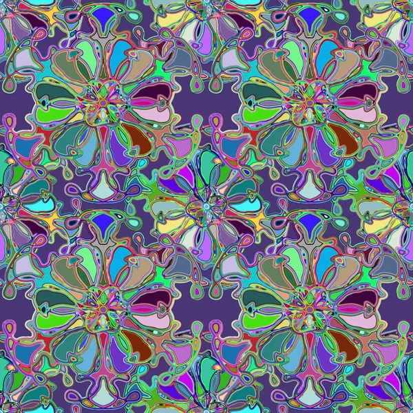 Caleidoscopio Abstracto Patrón Inconsútil Colorido Para Fondo — Vector de stock