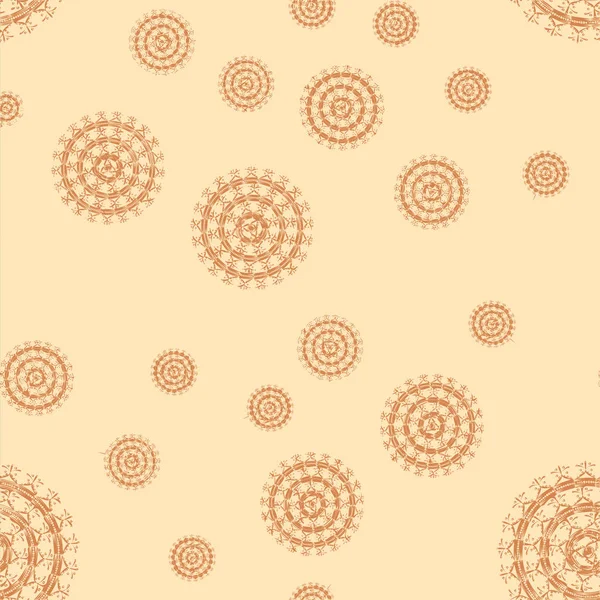 Seamless Abstract Mandala Pattern Ornament Consisting Simple Shapes — Stock Vector
