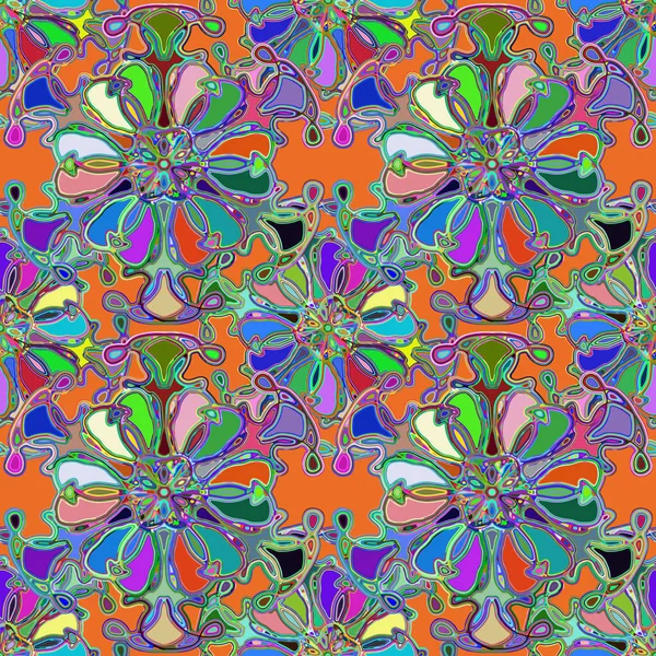 背景の抽象的な万華鏡カラフルなシームレス パターン — ストックベクタ