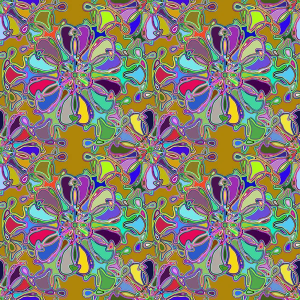 Caleidoscopio Abstracto Patrón Inconsútil Colorido Para Fondo — Vector de stock