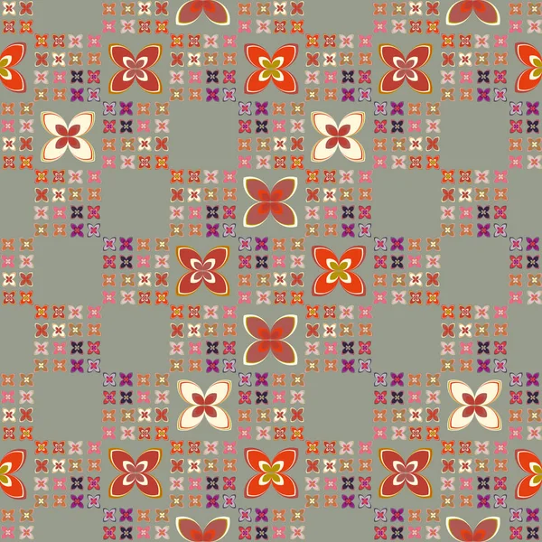 Abstracto Patrón Geométrico Floral Sin Costura Para Fondo — Archivo Imágenes Vectoriales