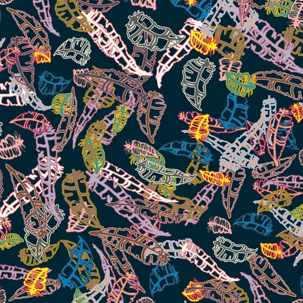 Memphis tarzı zemin ağaç yaprakları 