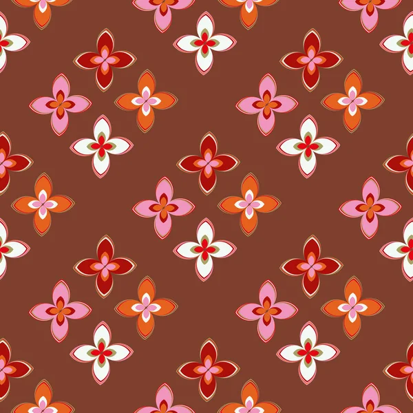 抽象的な幾何学的なシームレス花柄背景 — ストックベクタ
