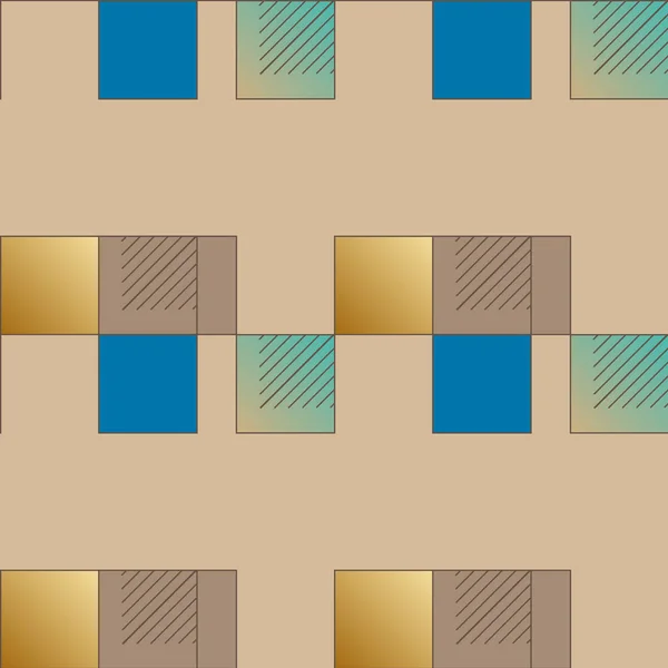 Umělecké Kostky Čtverce Tvary Tapety Bezešvé Abstraktní Vektorové Ilustrace — Stockový vektor