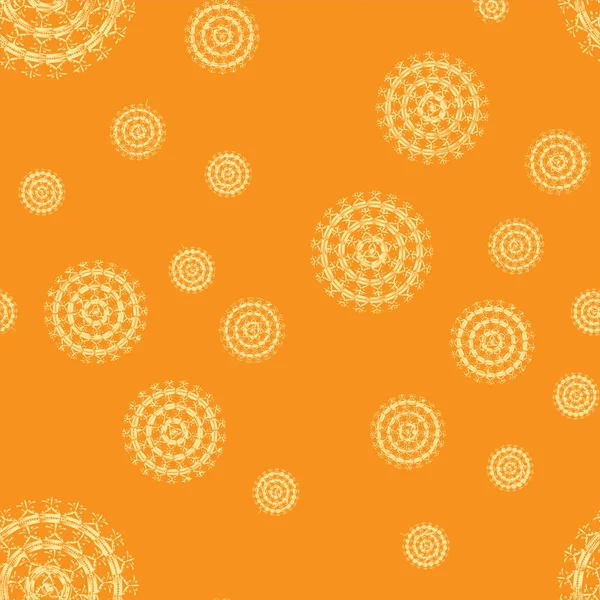 Seamless Abstract Mandala Pattern Ornament Consisting Simple Shapes — Stock Vector